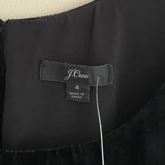 J. Crew Velvet Black Sleeveless Tank Size 4 - Picture 4 of 8